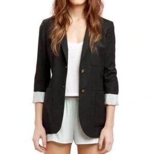 Aritzia Talula Navy Exeter Boyfriend Wool Blend Blazer Size 4